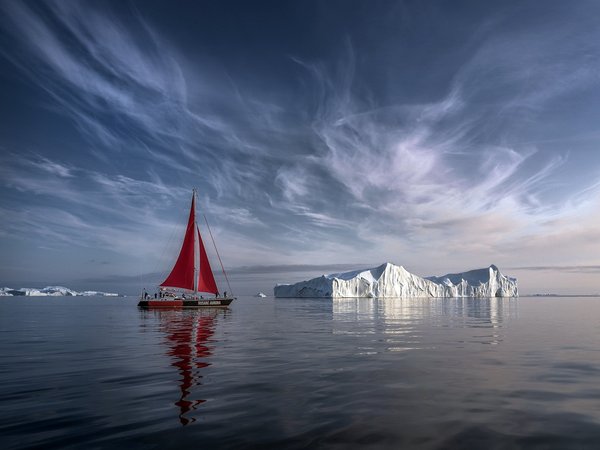 arctic, Greenland, ice, sailing