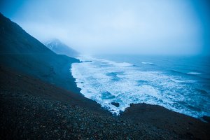 Обои на рабочий стол: берег, горы, исландия