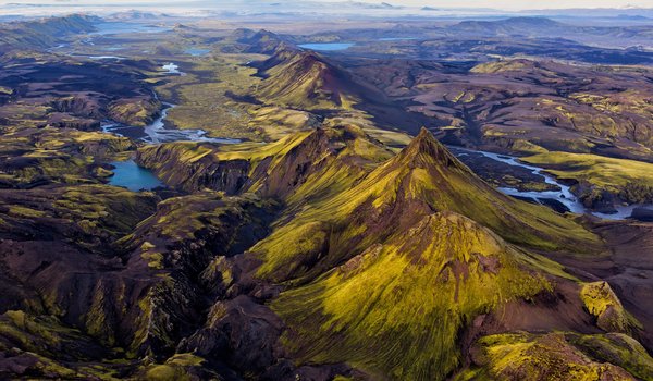 Обои на рабочий стол: горы, долина, исландия, озёра, реки