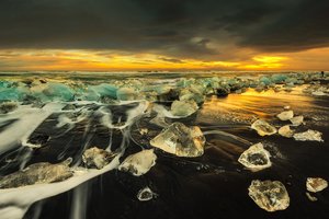 Обои на рабочий стол: исландия, лед, пляж, свет, фотограф