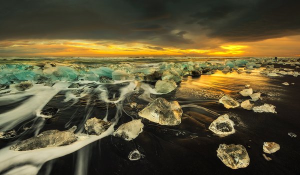 Обои на рабочий стол: исландия, лед, пляж, свет, фотограф