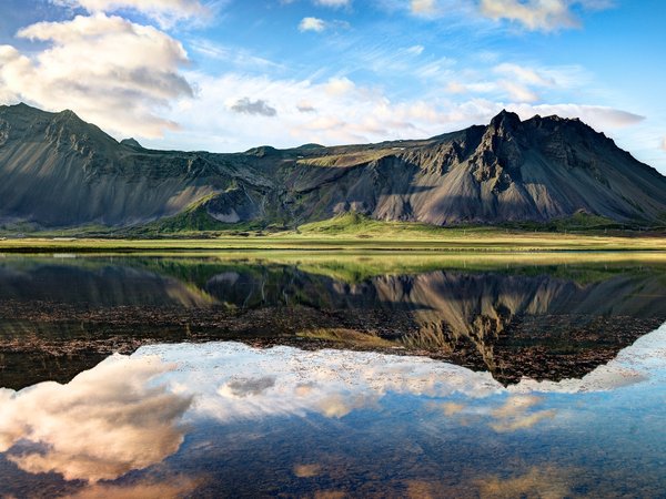 background, clouds, fjords, fullscreen, grass, hd wallpapers, iceland, wallpaper, widescreen, исландия, облака, обои, полноэкранные, трава, фон, фьорды, широкоформатные, широкоэкранные
