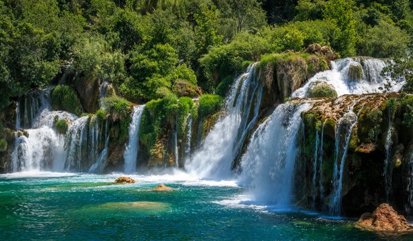 Обои на рабочий стол: Krka National Park, водопады, Хорватия