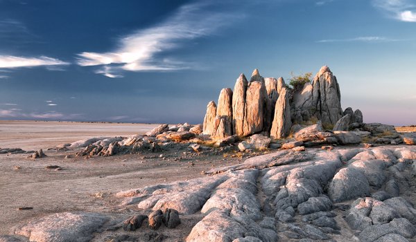 Обои на рабочий стол: Botswana, Granite Rocks, Kubu Island