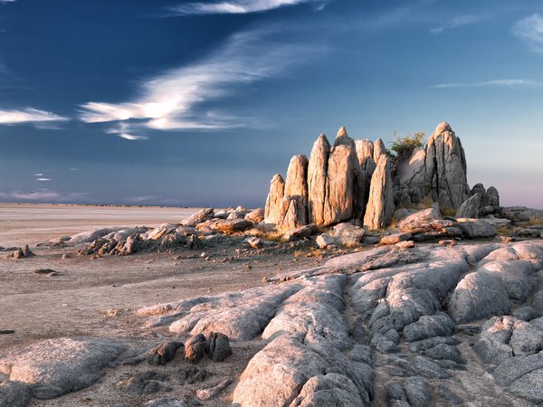 Botswana, Granite Rocks, Kubu Island