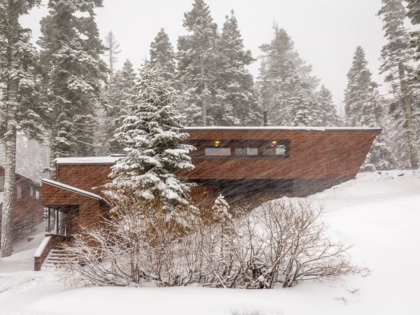 cottage, Lake Tahoe, winter, елки, зима, коттедж, озеро Тахо, снег