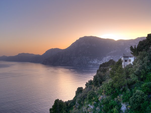 Amalfi, italia, italy, landscape, panorama, Salerno, sunset, Амальфи, закат, италия, панорама, пейзаж, природа, Салерно, Салернский залив
