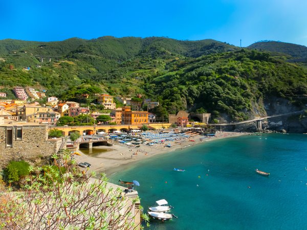 italy, landscape, Liguria, Monterosso al Mare, travel, берег, италия, море, пляж, скалы