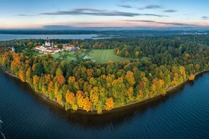 Обои на рабочий стол: Autumn Panorama, Kaunas, Lietuva, Pažaislis