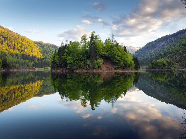 bavaria, germany, lake, mountains, perfect reflection