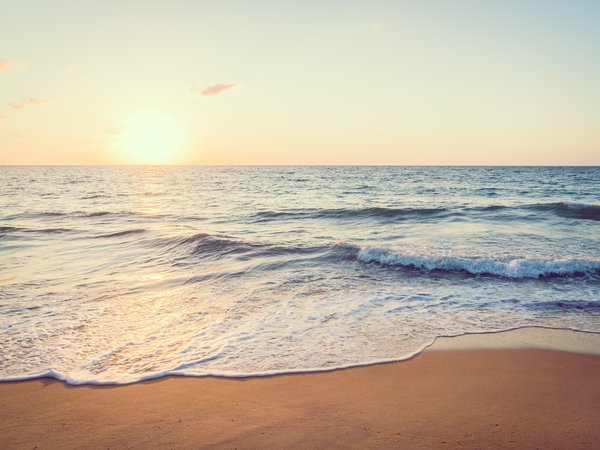 beach, beautiful, sand, sea, seascape, sky, sunset, закат, море, песок, пляж