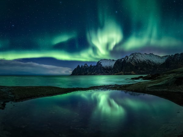 norway, Senjahopen, Troms Fylke, норвегия, северное сияние