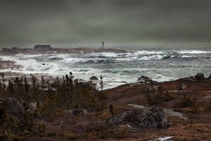 Обои на рабочий стол: Lighthouse, Nova Scotia, Peggy, storm