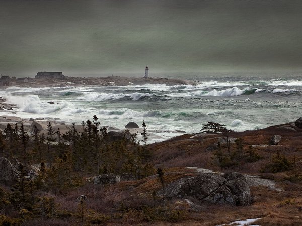 Lighthouse, Nova Scotia, Peggy, storm