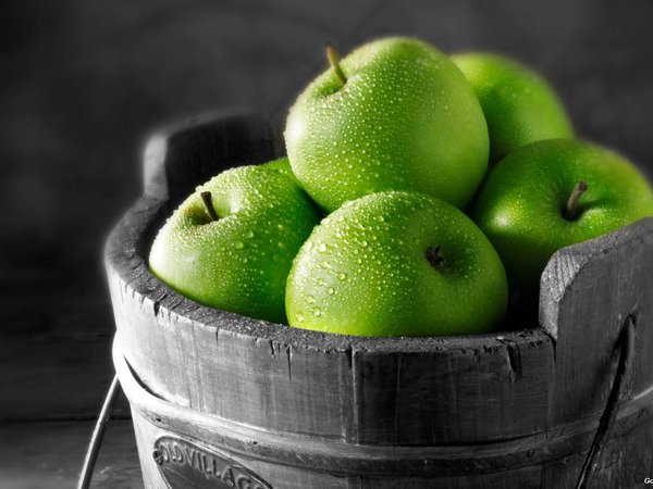 витамины, зеленые, капли, картинка, макро, фото, фрукты, яблоки