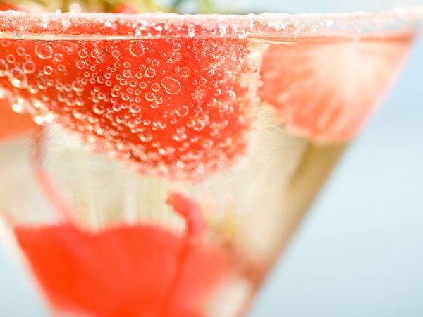 cocktail, drink, glass, strawberry, клубника, коктейль, напиток, стакан