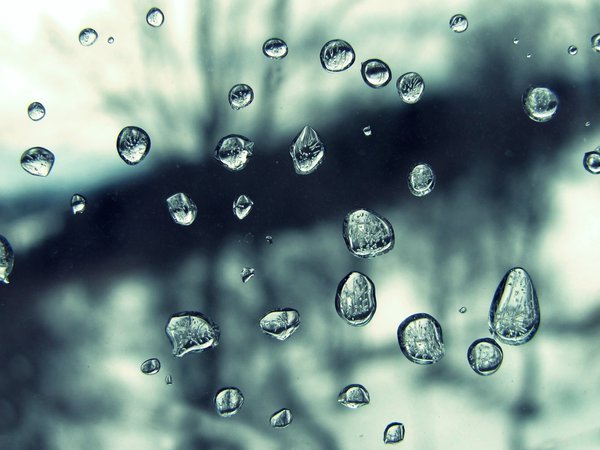 вода, дождь, капли, макро, текстура