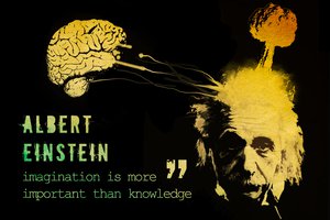 Обои на рабочий стол: albert einstein, brain, explosion, inscription, quotation, альберт эйнштейн, взрыв, мозг, надпись, цитата