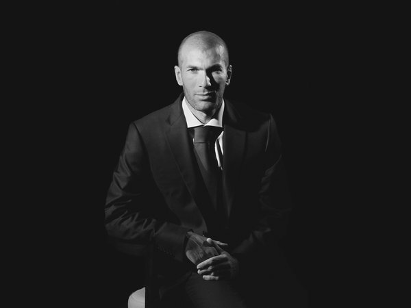 Zidane, zinedine zidane, Зизу, костюм, мужчина, фон, футболист, черный