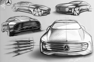 Обои на рабочий стол: 2015, Concept IAA, Intelligent Aerodynamic Automobile, Mercedes-Benz, элементы дизайна