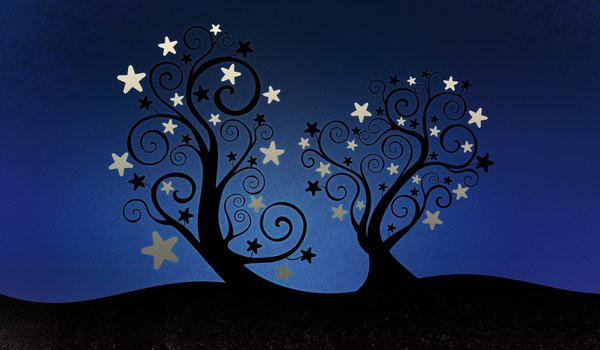 Обои на рабочий стол: starleaves, деревья, звезды, звезды листья