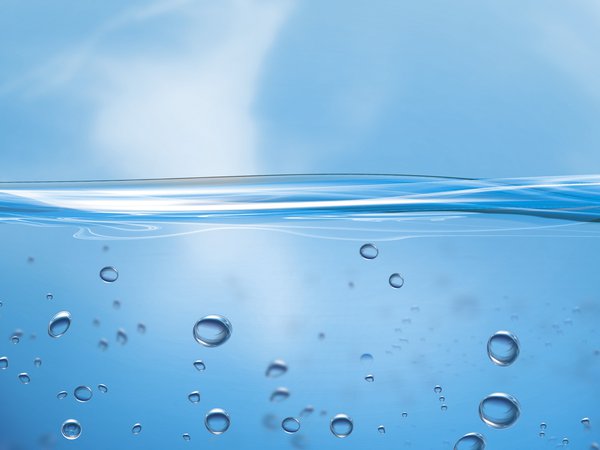 вода, голубой, капли, капля, минимализм, пузыри, пузырь