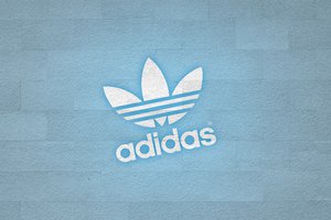 Обои на рабочий стол: adidas, лого, стена