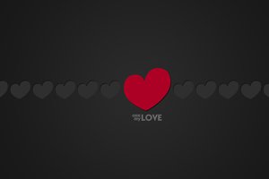 Обои на рабочий стол: love, my, one, любовь, минимализм, моя, надпись, одна, сердечки, сердце, слова, текст, фон, черный