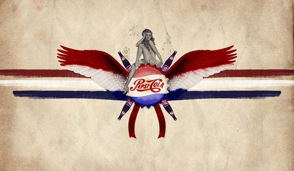 Обои на рабочий стол: pepsi-cola, девушка, крылья, напиток, пепси-кола