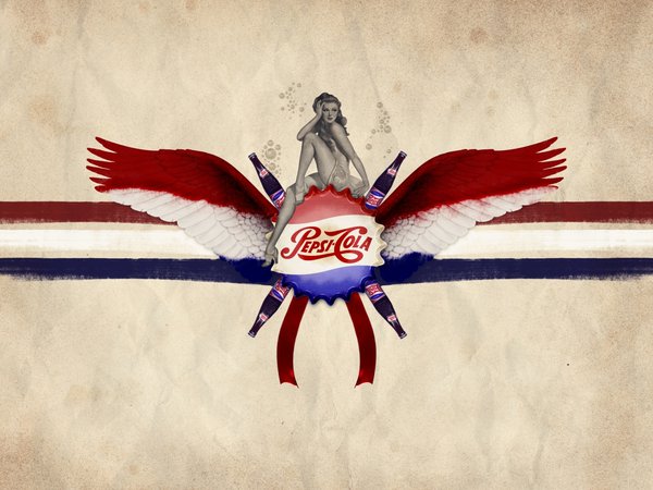 pepsi-cola, девушка, крылья, напиток, пепси-кола