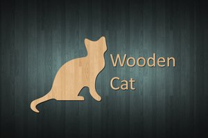 Обои на рабочий стол: cat, style, wood, wooden cat, wooden style