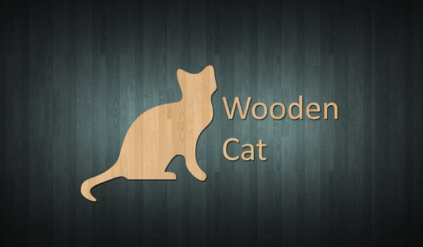 Обои на рабочий стол: cat, style, wood, wooden cat, wooden style