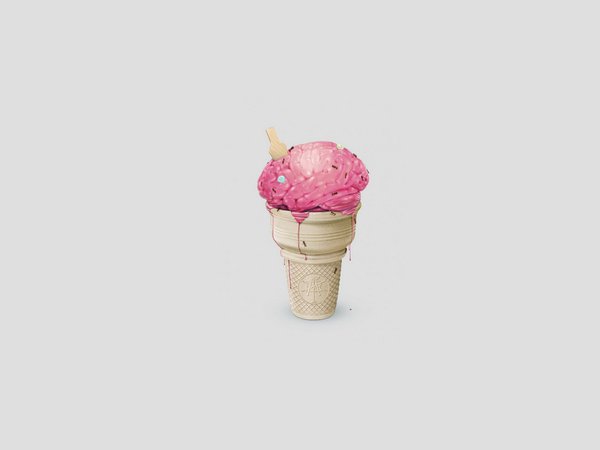 минимализм, мозг, мороженое, муравьи, стаканчик