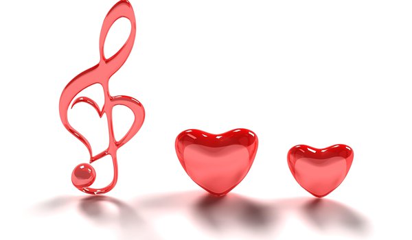 Обои на рабочий стол: любовь, минимализм, музыка, обои, розовые, романтика, сердечки, скрипичный ключ