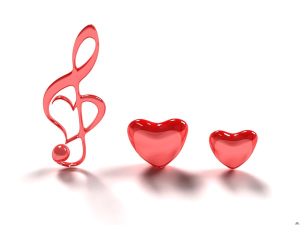 любовь, минимализм, музыка, обои, розовые, романтика, сердечки, скрипичный ключ