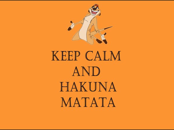 keep calm and hakuna matata, жизнь без забот, тимон