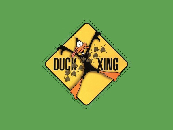 daffy duck, green, looney tunes, минимализм
