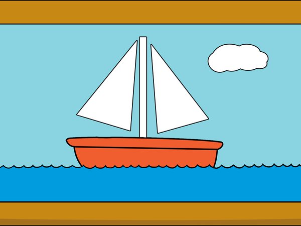 sea, simpsons picture, картина, корабль, рамка