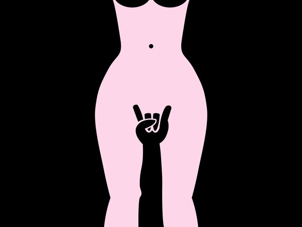 Heavy Metal, женская фигура, коза, рука, фон, Хэви-Метал