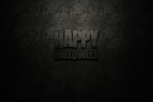 Обои на рабочий стол: Happy Halloween, веселый, надпись, текстуры, тёмный, фон, Хелуин
