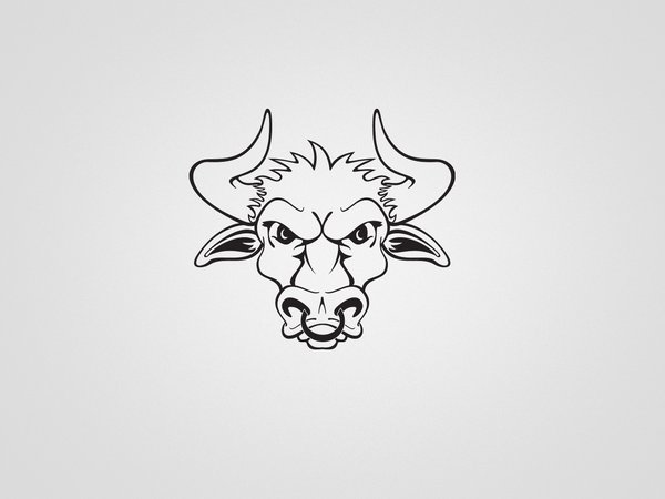 bull, бык, минимализм, рога