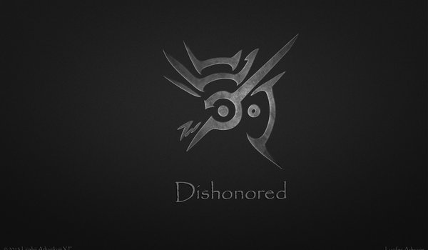 Обои на рабочий стол: Dishonored, Арханикум, минимализм, серый, символ, слово
