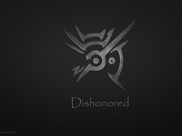 Dishonored, Арханикум, минимализм, серый, символ, слово