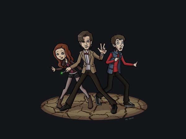 Amy Pond, Doctor Who, Rory Williams, The Eleventh Doctor, арт, девушка, доктор кто, мужчины, Одиннадцатый Доктор, Рори Уильямс, фон, Эми Понд