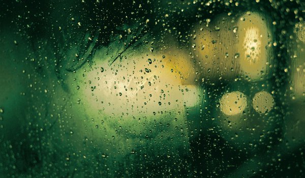 Обои на рабочий стол: drop, дождь, зеленые обои, капли, макро, стекло, текстура