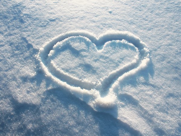 love, греет, зима, любовь, рисунок, сердце, снег, фон
