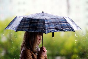 Обои на рабочий стол: девушка, дождь, зонт, обои