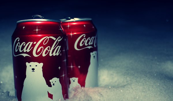 Обои на рабочий стол: coca-cola, баночка, кока-кола, снег