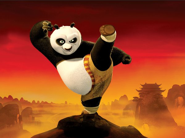 kung-fu, взгляд, красное, кунг-фу панда 2, мультфильм, стойка, удар