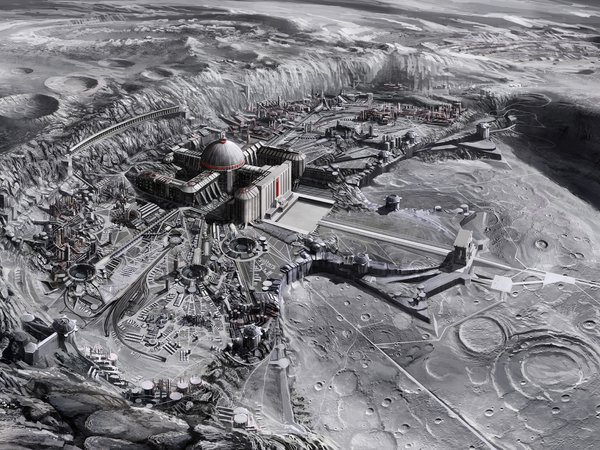 iron sky, город, железное небо, луна, свастика, фашисты